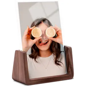4x6 picture frames, Solid Rustic Wooden Photo Frames with Walnut  Base and   Glass Covers - for Tabletop or Desktop Display (4x6 inch, Vertical)