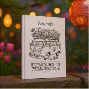 March Planner - Storybook Journeys - Hardcover - Forward in Full Bloom Edition with Spring Reset & Habit Refresh Themes - Undated Focus Planner with Monthly & Weekly Layouts