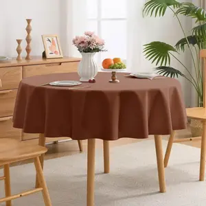 Style Pattern Printed Tablecloth, Holiday Party Decorative Round Picnic Camping Table Cover, Vintage Farmhouse Kitchen Accessory Gift