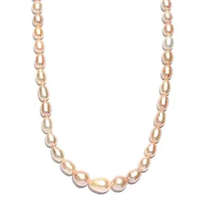 Pink Freshwater Pearl Necklace in 18K Vermeil Rose Gold Over Sterling Silver 18 Inches Christmas Gifts