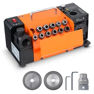 VEVOR Drill Bits Sharpener, 3-13mm Drill Bits Grinder Sharpener, Lip Relief Angle & 95 ° -135 °   Point Angle Adjustable Drill Bit Re-Sharpener, Portable Sharpening Machine with 11 Collets, CBN & SDC Whee