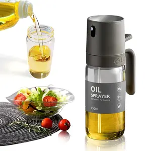8.5oz Glass Oil Sprayer Bottle for Cooking - Non-Drip Olive Oil Mister, Precision Sprayer for Air Fryer, Salad & Grilling, Refillable Kitchen Gadget, Healthy Cooking Tool, Affordable Kitchen Accessory (250ml)