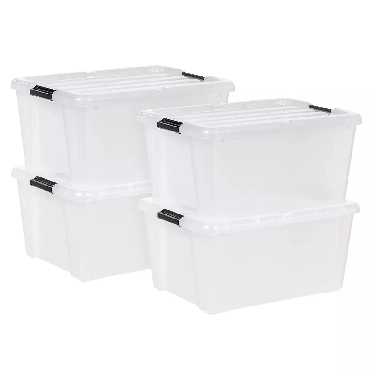 IRIS 45qt Plastic Storage Container Bin with Secure Lid and Latching Buckles Clear