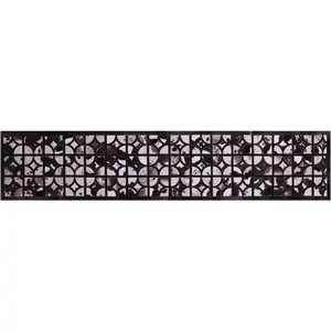 2' 6" X 12' 0" Brown & White Natural Cowhide Hand Stitched Runner Rug - C5817
