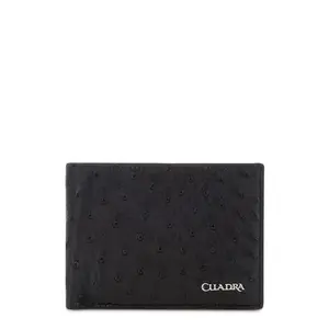 CUADRA BLACK OSTRICH WALLET