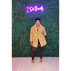 Mustard Pattern Fur Teddy Jacket