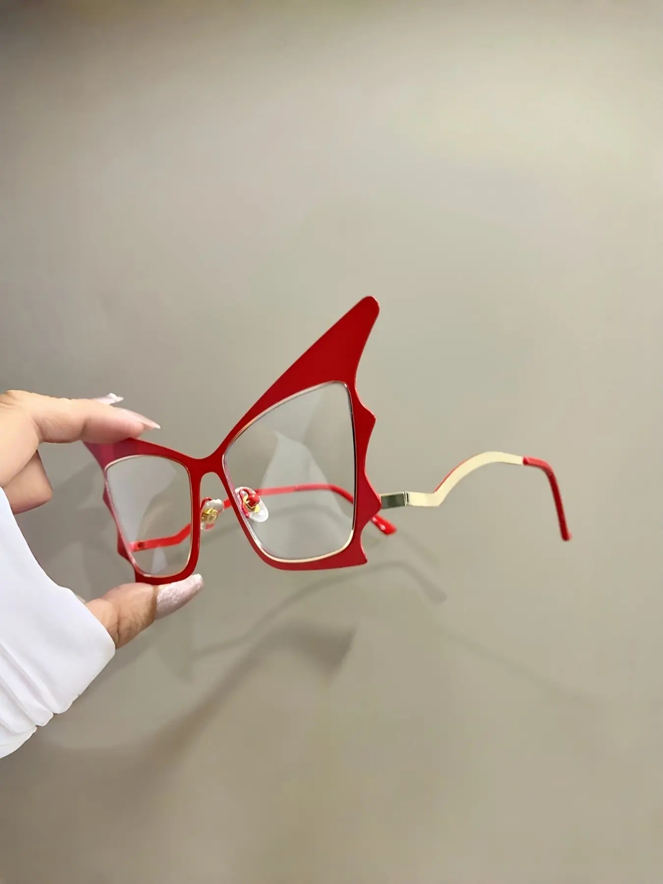 New Women's Butterfly Frame Glasses, European Style Fashionable Sexy Atmosphere Plain Eyeglasses, Trendy Non-Optical Sunglasses