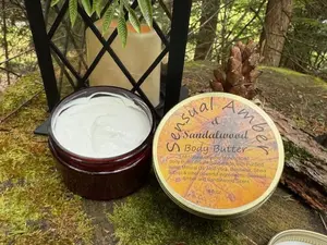 Amber Sandalwood Organic, Moisturizing, Natural, Whipped Body Butter,4 oz