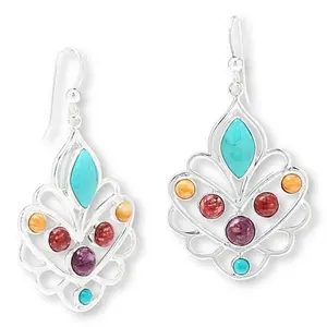 Mine Finds by Jay King Sterling Silver Turquoise and Spiny Oyster Shell Earrings