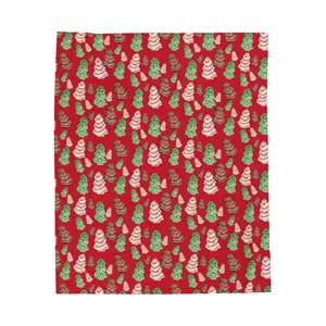 Christmas Tree Cake Plush Blanket - Holiday Winter Decor Throw gift idea
