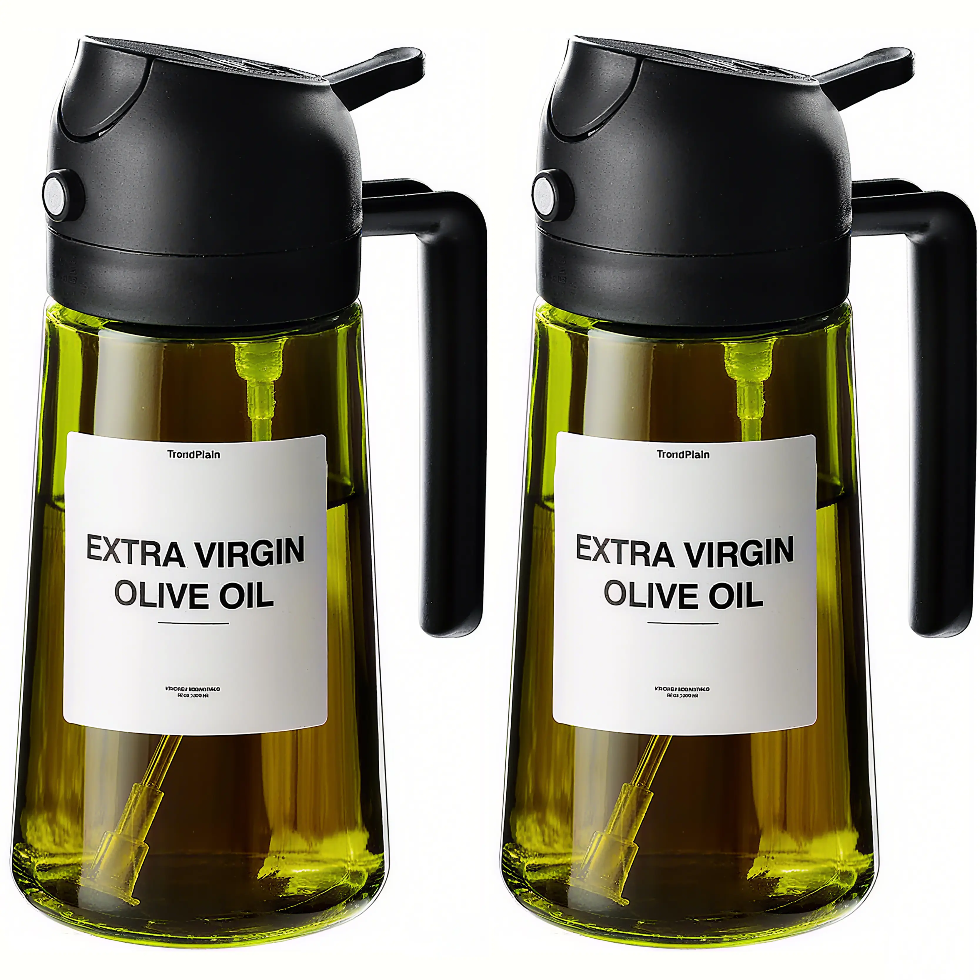 2-in-1 Glass Oil Dispenser & Sprayer 16 oz Leak-proof Olive Oil Sprayer Bottle for Cooking Air Fryer Barbecue Baking Salad, Dark Glass Light-Blocking Kitchen Essentials, Cooking Oil Container, Kitchen Gadgets