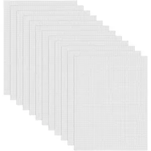 12 Pieces 7 Count Plastic Mesh Canvas Sheets for Embroidery, Acrylic Yarn Crafting, Knit Crochet Projects and Make Aquarium Dividers (10.5 X 13.5 Inch)