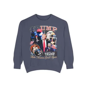 Rap 90s Inspired Donald Trump Sweatshirt with raw edges, 90s Trump Tee, Retro Political Clothing, Political Statement, Activist Apparel Casual Fabric