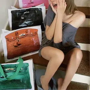 2026 INS blogger's parody creative grocerybags platinum bag remake fashion blogger's same fitness and leisure bag Beach Bag