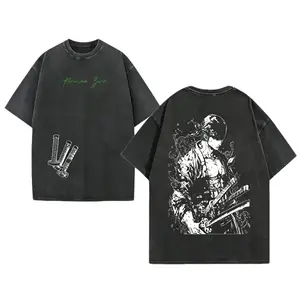 Roronoa Zoro T-Shirt, One Piecee Anime Tee, Three Sword Style Shirt, Santoryu Graphic Top, Vintage Washed Streetwear, Green Aesthetic Design, Wano Arc Zoro Tee, Oversized Unisex Outfit, Shonen Spirit Collecti
