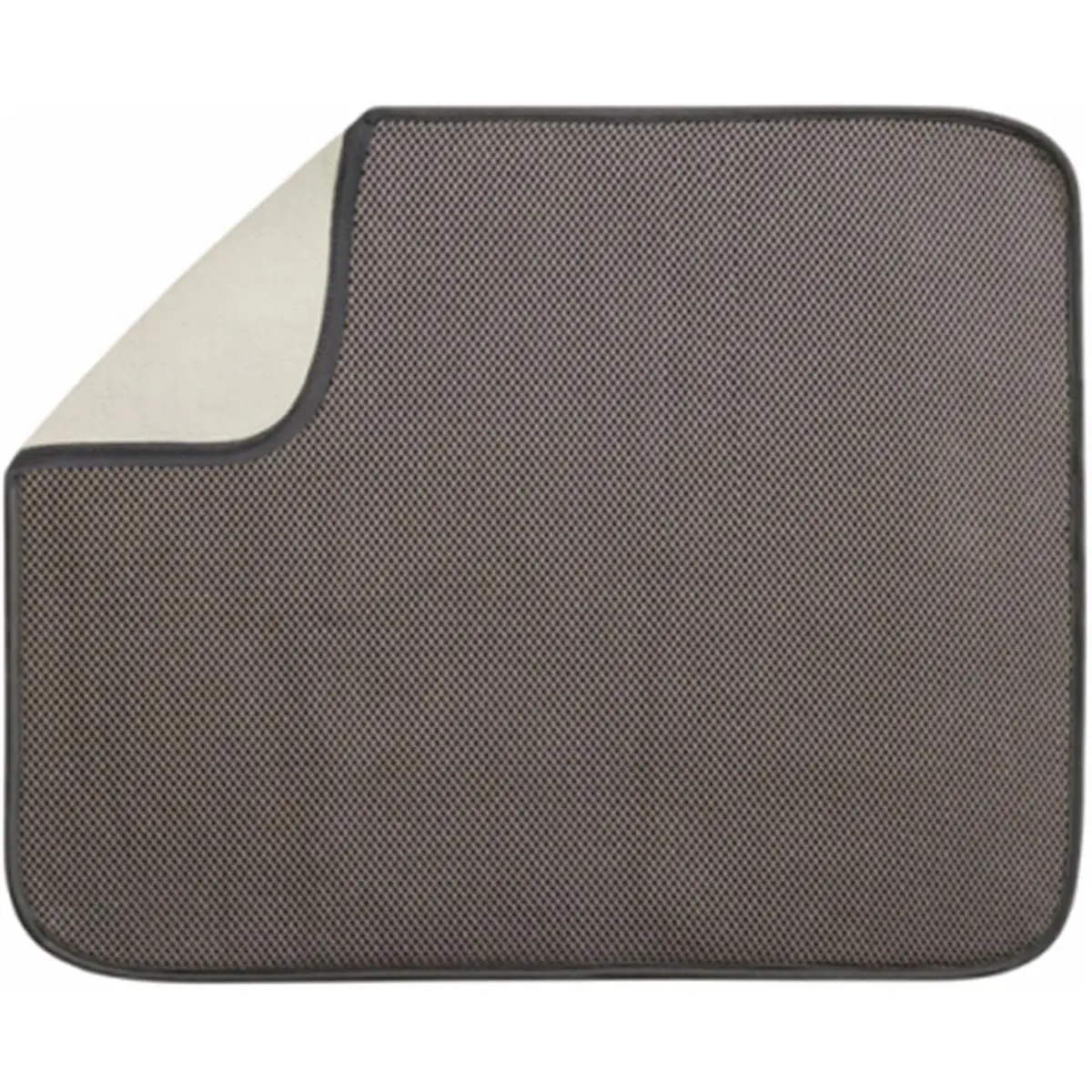 Interdesign 40131 Large Mat-Shaped Placemats & Coasters, 18x16in Fast-Drying Highly Absorbent Reusable Washable Mocha-Ivory Tumble-Dry Tableware Mats, Foldable for Compact Storage
