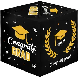 Graduation Card Box, 2026 Graduation Party Decorations, Card Boxes for Graduation 2026, Graduation Box Holder, Grad Box for Gift and Cards, Card Box for Graduation Party Supplies Party Favors, Black