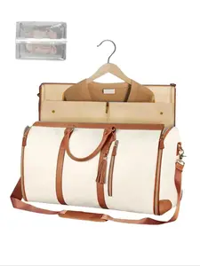 Simple leisure suit bag, beige large-capacity one-shoulder travel bag, classic short-distance one-shoulder bag, portable shoulder strap design, light and versatile for business trips, Travel Duffle Bag, Weekender Bag, Lightweight Weekender Bag