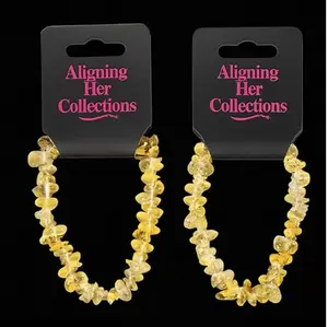 Handmade Citrine Crystal Reiki. Chip Bracelets