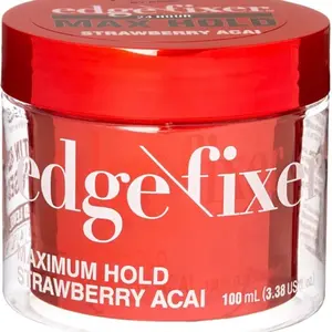 Edge Fixer Maximum Hold Strawberry AÇAÍ 100 mL Hair Styling Gel for Strong Hold and Natural Shine