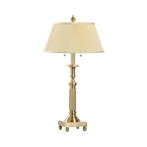 Octagon Candlestick Cast Brass Table Lamp