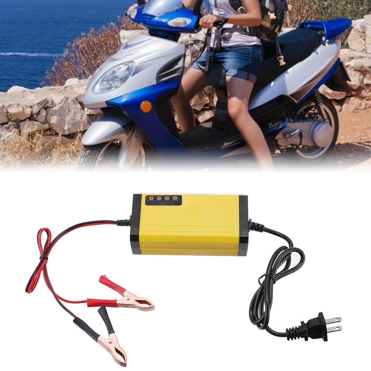 12V Car Battery Charger & Maintainer | Auto Trickle Charger for Truck RV Motorcycle | Portable Smart Battery Charger for Lead-Acid AGM GEL