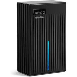 Dehumidifier for Home, 95 OZ Water Tank, (1000 sq.ft) Dehumidifiers for Bathroom Bedroom Basement with Drain Hose, Auto Shut Off Black