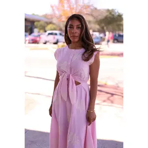 Marianne Pink Embroidered Spring Dress