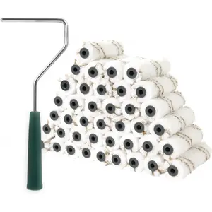 Microfiber Paint Roller Covers 4 Inch, 40 Pack Small Paint Roller Covers with Roller Frame Kit, Mini Paint Rollers for Painting Walls, Paint Supplies for House Painting