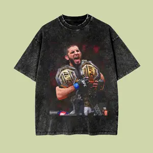 Islam Makhachev Double Champ T-Shirt, Vintage UFC Bootleg Graphic Sweatshirt, Dagestan Shirt, UFC Hoodie, MMA Gift, Gift for fan, Gift for him and her