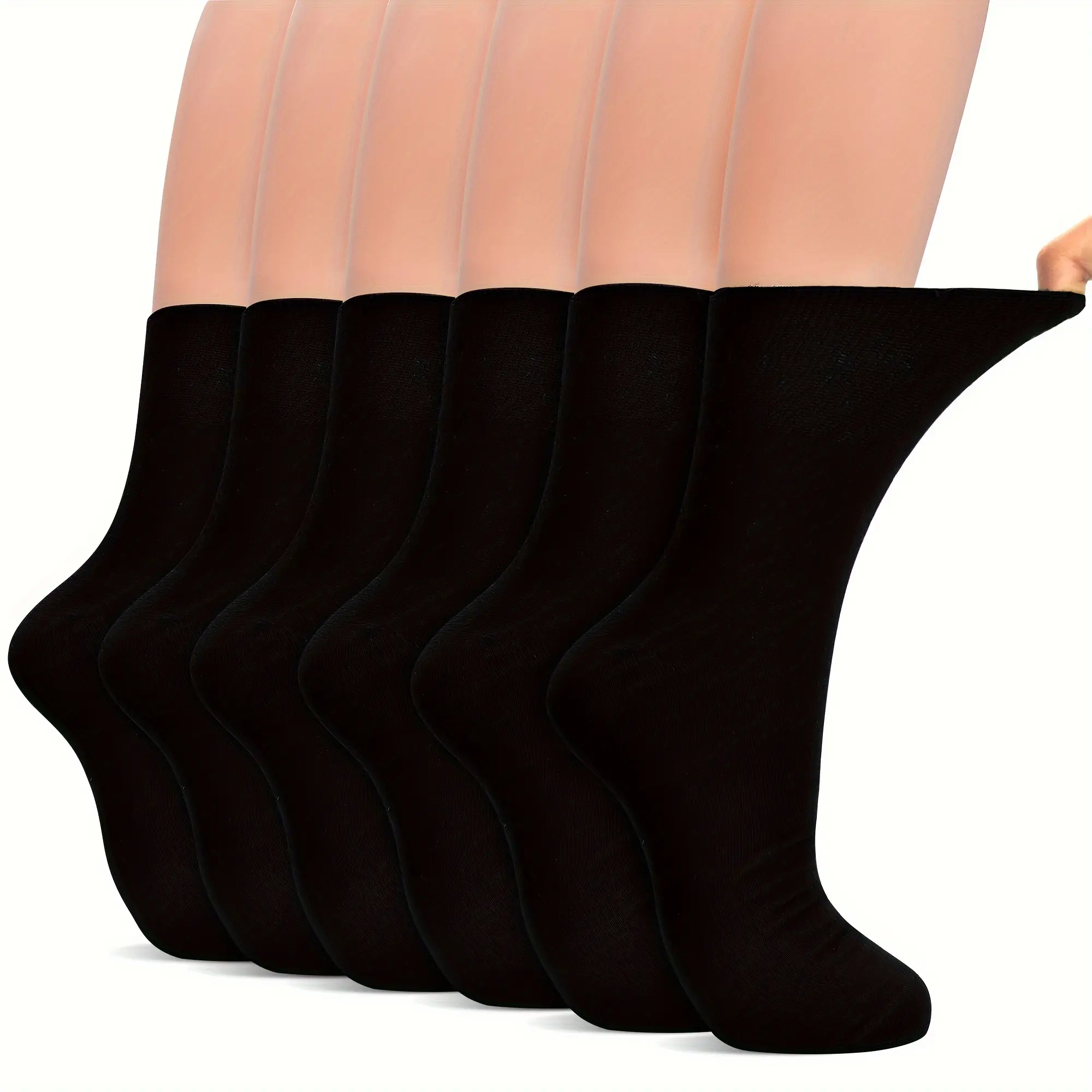 6 pairs of diabetic socks, loose and elastic for diabetic patients and pregnant women, moisture absorption and perspiration, can prevent foot swelling and pain