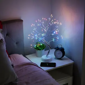 ALFANITE Twinkling Tree Fairy Light Spirit Tree Lamp Bonsai Tree Light, Fairy Light Tree, Cute Room Decor Aesthetic Decor, Cute Night Light Lamp, Twinkle Tree (RGB Lights 108 LED with Remote)