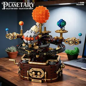 856pcs Solar System Rotating Planets Set, Gear Interlocking Educational Toy, Unisex Stem Learning Kit