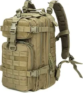 Army Tactical Backpack Military Assault Pack with Flag Patch, Outdoor Insect-Resistant Small Rucksack with MOLLE System, 30L