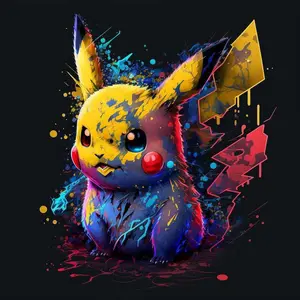 5D DIY Full Drill Round Diamond Painting - Diamond Art Painting Kit Colorful Pikachu Mosaic, Canvas, Diamond Pattern Design - DIY Decorative Painting, Home Wall Decor, Suitable for Halloween and Christmas, Birthday and Anniversary Gifts