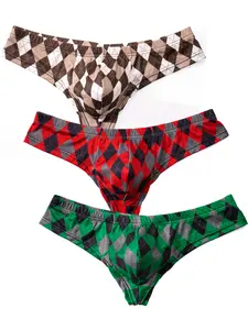 Men's Underwear Set, Breathable & Comfortable Design, Low Waist Elastic Fabric, Ideal for Daily Wear, Trendy Men's Bottoms