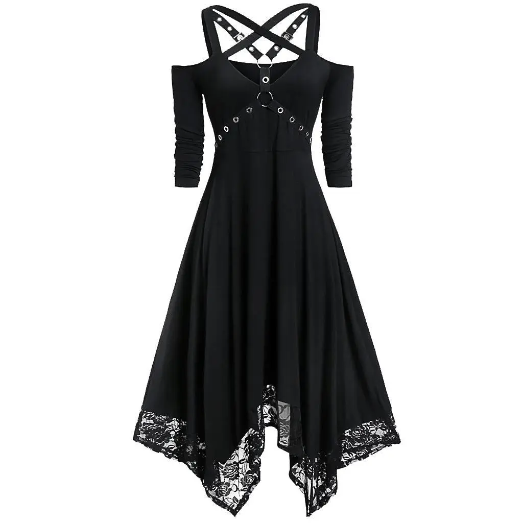 Forbidden Alchemy | Gabriela | Women's Elegant Gothic Dress | Dark, Detailed, Durable Casual Fit Womenswear Elegance