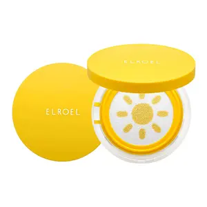 ELROEL Pang Pang Yellow Sun Cushion Plus Compact Cosmetic - 25g/.88oz Hydrating Sunscreen Foundation & Concealer, Moisturize, UV Protection, Suitable for All Skin Types
