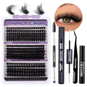 Venus/Fairy Lash Clusters Revival of leopard print - Invisible Band, Waterproof & Easy to Apply DIY Lashes. Wispy Natural Soft Manga Kawaii Style, Customizable Kit for Home Use