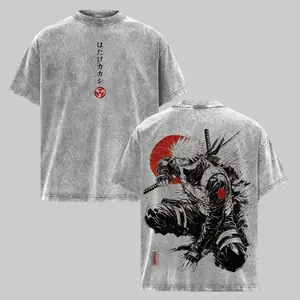 Kakashi Hatake T-Shirt Washed Vintage, Naruto Anime Oversize Streetwear Tee, Sharingan Ninja Graphic Shirt, Unisex Heavyweight Cotton Top, Gift for Anime & Manga Fans