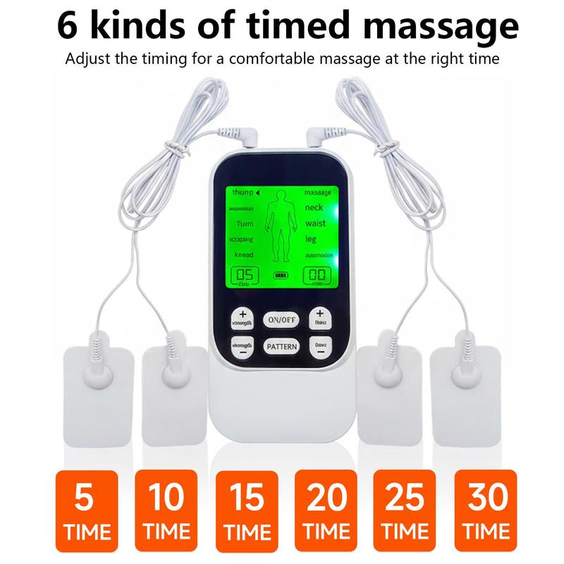 TENS Stimulator - Rechargeable Relaxation Device for Back, Neck, Shoulder & Full Body with 4pcs Electrode Pads