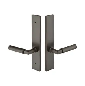 Emtek 12B4WMRH Multi Point C2 , Non-Keyed Fixed Handle OS , Operating Handle IS , Modern Style , 2" x 10" , Wembley Lever , RH