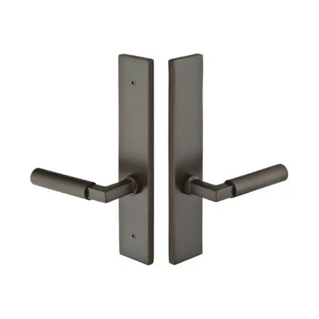 Emtek 12B4WMRH Multi Point C2 , Non-Keyed Fixed Handle OS , Operating Handle IS , Modern Style , 2" x 10" , Wembley Lever , RH