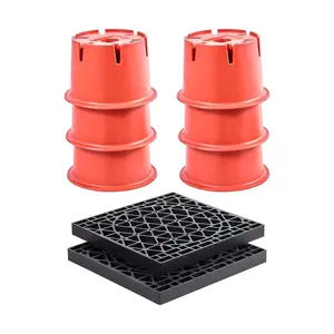 Father's Day Gift VEVOR Trailer Jack Blocks, 8" High, 2000 lbs Capacity, 8 Pcs Heavy Duty Camper Leveler Kit - 6 RV Leveling Blocks & 2 Pads, Camper Accessories for Travel Trailers, 5th Wheels Class A/C Motorhomes