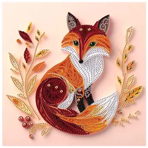 Fox Pattern DIY Diamond Arts Colorful Painting Kit without Frame, 5D Special Shape Diamond Handmade Mosaic Art Kit for Adults, DIY Diamonds Paintings Art for Home Wall Decor Gift