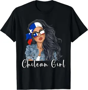 100%cotton Chilean Woman Products Flag Uniform Girl Chile T-Shirt