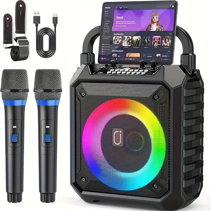 Wireless Singing Microphone Loudspeaker T17 Karaoke Machine with 2 ...