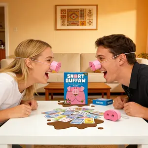 Pig Snort Challenge Party Card Game, Family Board Games, Family Fun Game, Family Entertainment with 150 Challenge Cards and 5 Pig Noses, Suitable for 4-8 Players