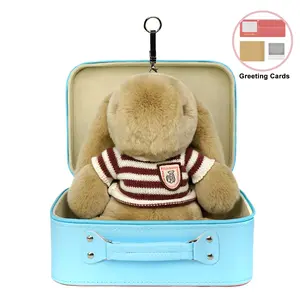 【BunnyLulu】13" XL Bunny Plushie – Cute Girly Gift & Collectible, Soft Stuffed Animal with Makeup Box for Kids & Adults, Birthday, Valentine’s Day