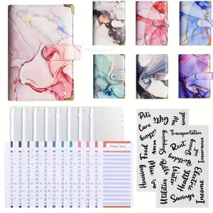 A6 Budget Binder with Cash Envelope, 1 Count Monthly Budget Planner with Accessories, Monthly Planner Magnet, Stationery Supplies for Home School Office, Funny Gift, Planner Book